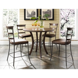 (>_<)  Cameron 5-piece Counter Height Round Wood Dining Set
