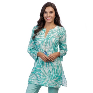 Women's Blue White Leaf Print Tunic (India) Today: 24.99 - 26.49 4 ...