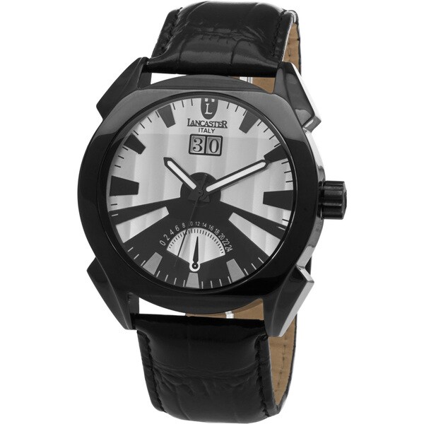 Lancaster Men's Black Leather Watch