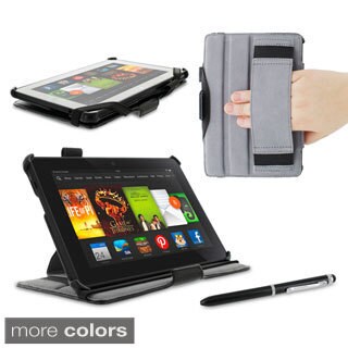 rooCASE Slim Fit Folio Case Cover with Stylus for Amazon Kindle Fire HDX 7-Image