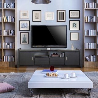 (^_-) Furniture of America Trensin Modern Black 70-inch Entertainment TV Console