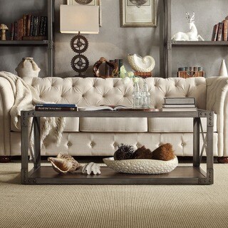 Online Specials  INSPIRE Q Caicos Vintage Industrial Modern Bracket Metal Coffee Table