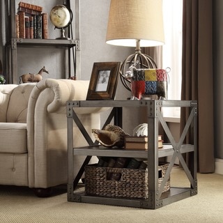 Buy Online INSPIRE Q Caicos Vintage Industrial Modern Bracket Metal End Table
