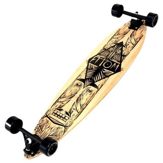 Atom 39-inch Tiki Bamboo Pin-tail Longboard-Image