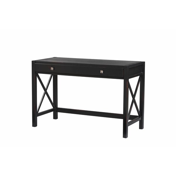 Oh! Home Elsa Writing Desk, Ebony with Rub Thru