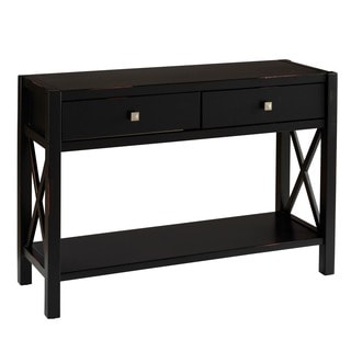 (^.^)/  Linon Anna Collection Black Wood Console Table
