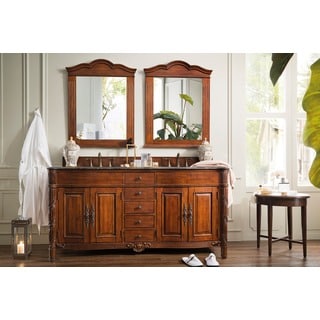 Low Price James Martin Furniture Classico Cherry 72-inch Double Granite Vanity Set