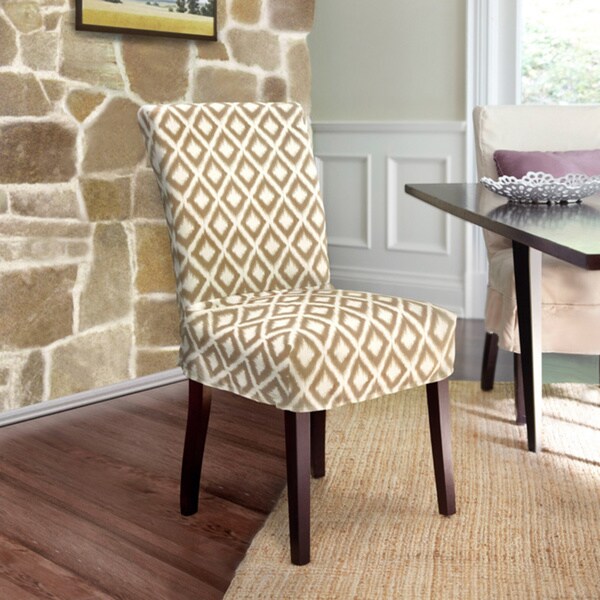 Ikat Relaxed Fit Dining Chair Slipcover with Buttons Overstock