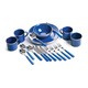 Stansport Enamel Camping 24-piece Blue Tableware Set