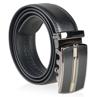 BasAcc Mens Fashion Formal Dressing Automatic Buckle Genuine Leather Belt-Image