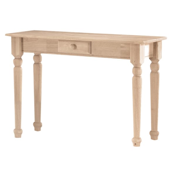Unfinished Solid Parawood Traditional Singledrawer Sofa Table
