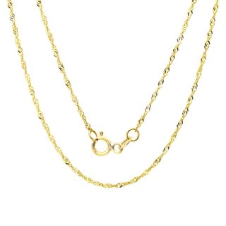 Sterling Essentials 14k Gold 14-inch Singapore Necklace