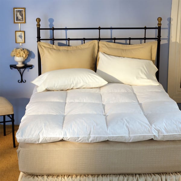 Luxurious Baffle Box 230 Thread Count White Goose Featherbed (Queen)(As Is)