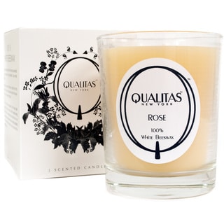 Qualitas 100-percent USP Pharmaceutical White Beeswax Rose Candle