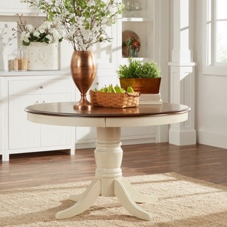 Low Price TRIBECCA HOME Mackenzie Round Country Antique White Dining Table