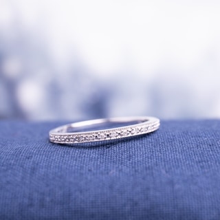 Miadora 10k White Gold Diamond Accent Anniversary Stackable Wedding Band