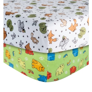 Trend Lab Animal Print Flannel Crib Sheet (2 Pack)-Image