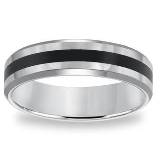 Cambridge 6mm Classic Tungsten Carbide Black Resin Inlay Comfort Fit Band-Image