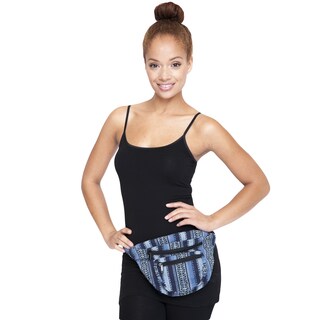 Blue Tribal Pattern Cotton Fanny Pack (Nepal)-Image