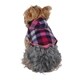 Insten Checkered fleece hoodie check plaid jacket coat for dog pet puppy