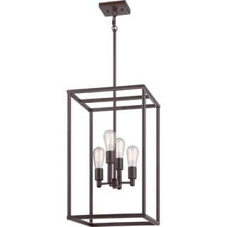 Low Price Quoizel 'New Harbor' 4-light Western Bronze Cage Chandelier