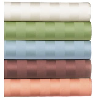 (_ _ ) 650 Thread Count Cotton Damask Stripe Sheet Set