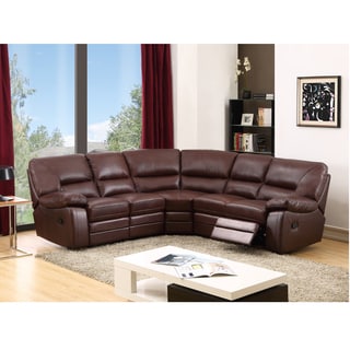 Atlas Brown Leather Reclining Sectional Sofa