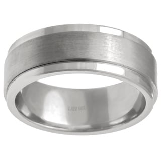 14k White Gold Men's Comfort Fit Wedding Band-Image