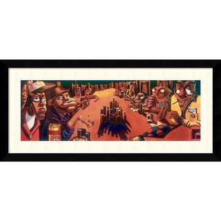 --->  Justin Bua 'The Poker Game' Framed Art Print 43 x 20-inch