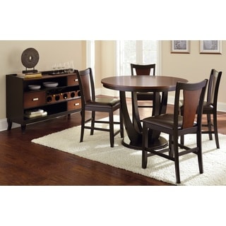 (^_-) Olivia Two-tone Cherry and Black Counter-height Dining Set