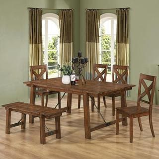 See Reviews Burke Rustic Oak Country Dining Set