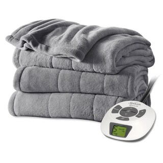 Sunbeam Slate Plush Electric Blanket (84" x 90")