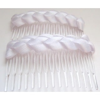 Crawford Corner Shop White Braided Comb Hair Accessory-Image