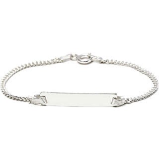 Pori Sterling Silver Children's Cuban Link ID Bracelet