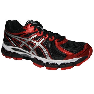 Compare Price Asics Men's 'Gel Nimbus 15' Black/ Red/ Silver Running Shoes