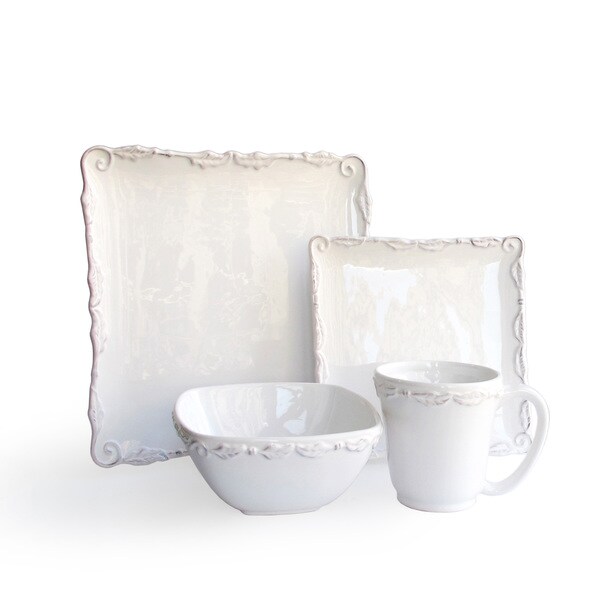 Bianca Wave White 16-piece Dinner Set