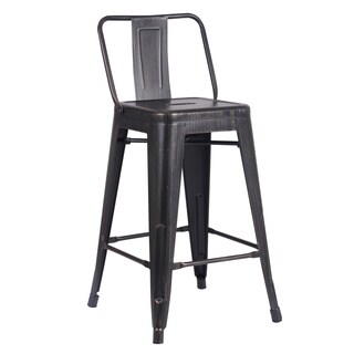 Low Price Black Vintage Industrial 24-inch Stools (Set of 2)