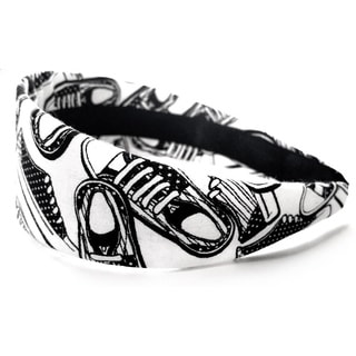 Crawford Corner Shop Black and White Sneaker Print Headband-Image