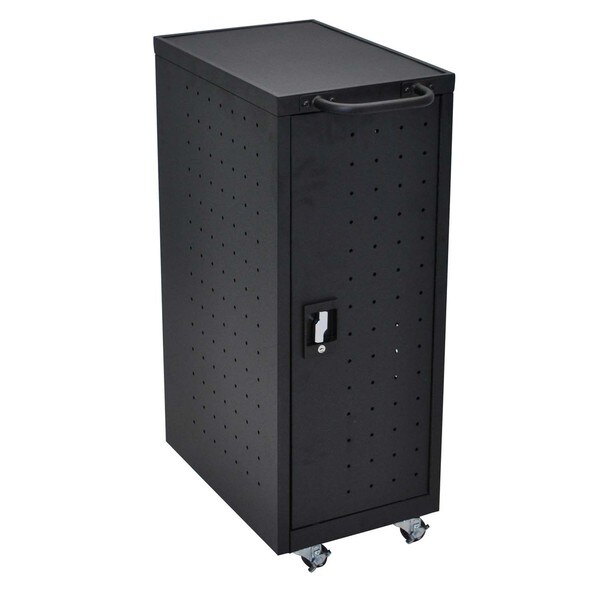 Offex Black 12 Chromebook Charging Cart amd Electrical Outlets