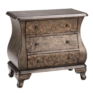 See Reviews Madison Park Pewter Two Tone Scroll Bombe Chest