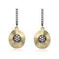 Collette Z Gold and Black-plated Sterling Silver Cubic Zirconia Oval Drop Earrings