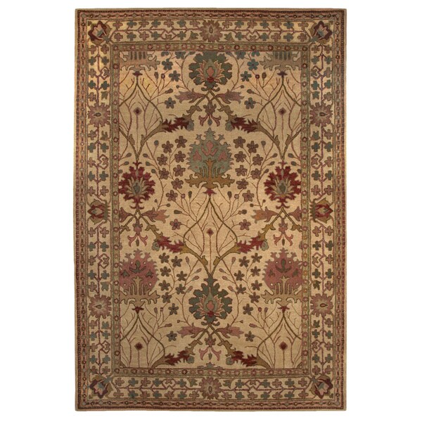 Linon Rosedown Beige/ Spa Blue Area Rug (9' x 12') Overstock Shopping Great Deals on Linon