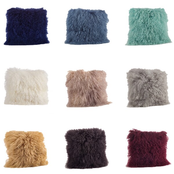 Mongolian Lamb Fur Throw Pillow 16600539 Shopping