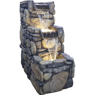 Low Price Glendale Resin Stone Lighted Fountain