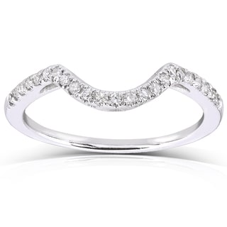 Annello 10k White Gold 18ct TDW Curved Diamond Wedding Band (H-I, I1 ...