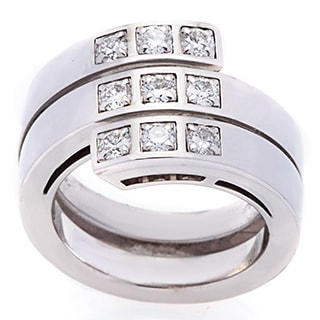 Pre-owned Cartier 18k White Gold 3/4ct TDW Diamond Cross Over Estate Ring (D-F, VS)