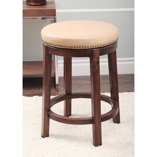 ABBYSON LIVING Monica Pedersen Camel Swivel Leather Counter Stool by