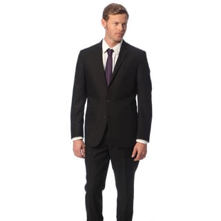 Kenneth Cole Reaction Men's Slim Fit Solid Black Suit 38L (As Is Item)-Image