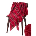 Classic Red Plaid Woven Throw Blanket