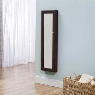 For sale InnerSpace Cherry Over-the-Door Wall-Hang Mirrored Jewelry Armoire